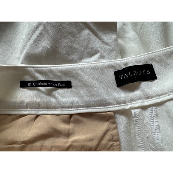 Talbots Chatham Ankle Pants White Dress Pants Womens 12 Classic Career Office - Picture 2 of 6